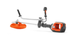 Husqvarna 535iFR accu-bosmaaier met zaagblad, U-handgreep, PowerBoost en savE™-modus voor professioneel groenbeheer.