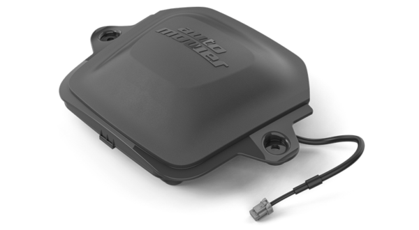 Husqvarna EPOS Plug-in module voor NERA robotmaaiers, toont compacte vorm en draadloze upgrade voor virtuele grensinstelling.