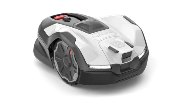 Husqvarna 410VE NERA robotmaaier die krachtig en nauwkeurig grote gazons onderhoudt.