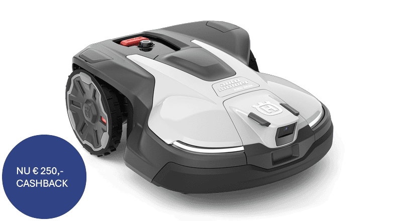 Husqvarna 430V NERA robotmaaier die krachtig en nauwkeurig grote gazons onderhoudt.